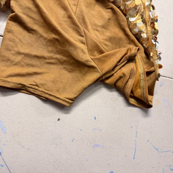 WEISSMAN Gold Sequin Confetti Shorts Dance Costume - Picture 3 of 8